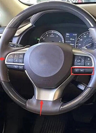 For Lexus RX350 450h 16-22 Wood Grain Deluxe Steering Wheel Button Cover Trim 3P