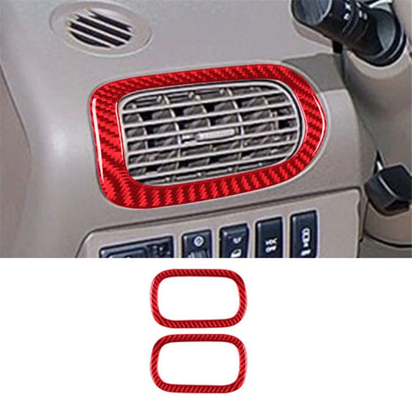 For Nissan Quest 2004-2006 Red 2Pcs Left-right Air Vents Trim Cover Carbon Fiber