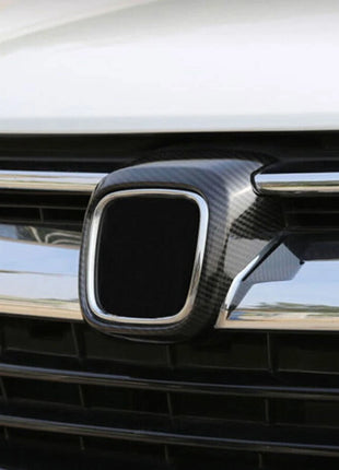 1pcs Black Abs Carbon Fiber Front Grille Frame Cover For Honda Cr-v 2017-22