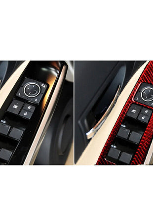Red Carbon Fiber Window Switch Panel Trim Cover Type B For Lexus IS250 350 14-18