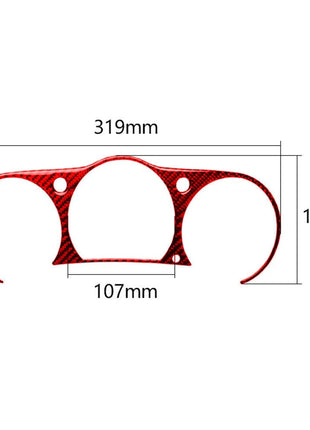 Red Carbon Fiber Inner Instrument Cluster Cover Trim For Nissan 350Z 2006-2009