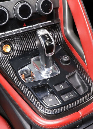 Soft Carbon Fiber Center Console Trim Cover Sticker For Jaguar F-type 2013-2023