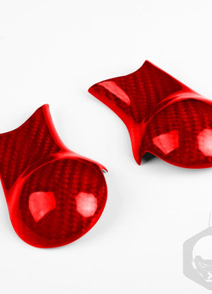 Red Dry Carbon Fiber Console Gear Shift Knob Cover For Nissan 350Z Z33 2003-2009