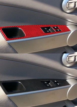 2Pcs Red Front Window Switch Button Trim Cover For Nissan Quest 2004-2006 Type A