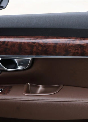 Car Inner Door Strip Panel Cover Trim 4pcs Fit For Volvo S90 16-2021 Peach Wood