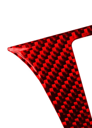3Pcs Red Carbon Fiber Center Control Trim Cover Sticker For Nissan 350Z 2006-09