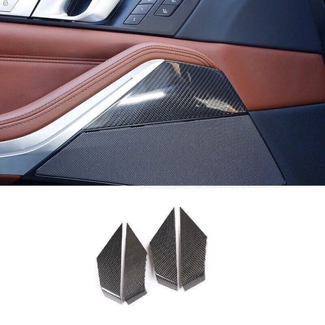 Real Carbon Fiber Inner Door Panel Cover Trim For BMW X5 X6 X7 G05 G07 2019-2021