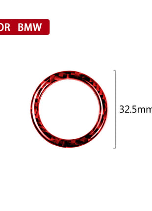 Red Carbon Fiber Engine Start Stop Switch Button Trim For Bmw 3 Series E90 05-12