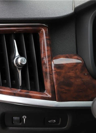Console Side Outlet Vent Covers Trim 2pcs Fit For Volvo S90 2016-2021 Peach Wood