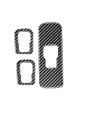 3Pcs Carbon Fiber Window Switch Button Panel Cover Trim For Volvo V60 2010-2017