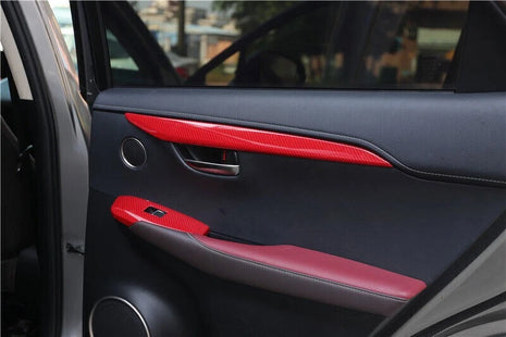 For Lexus NX200t 300h 2015-2021 Red Carbon Fiber