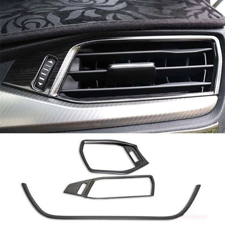 2019-2020 3pcs Black Titanium Console Air Outlet Vent Decor Fit for Ford Focus