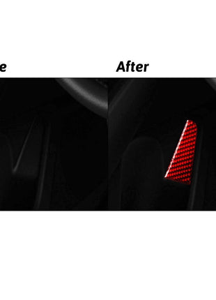 4X Red Carbon Fiber Door Pull Inner Panel Cover Trim For Nissan Altima 2019-2022