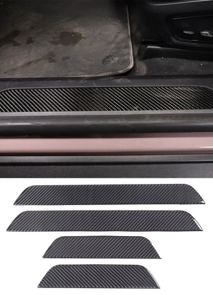Carbon Fiber Car Interior Door Sills Cover Trim For Porsche Taycan 2019-2022