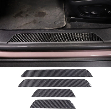 Carbon Fiber Car Interior Door Sills Cover Trim For Porsche Taycan 2019-2022
