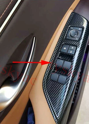 For Lexus ES250 300h 350 2019-22 Carbon Fiber Style Window Lock Lift Panel Trim