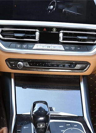Black Wood Abs Central Control Volume Switch Trim For Bmw 3 Series G20 G28 2019+
