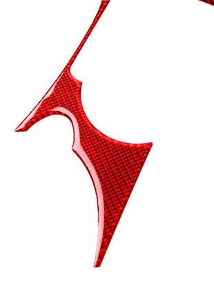 Red Carbon Fiber Center Control Water Cup Panel Cover Trim For Nissan 370Z 09-20