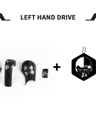 4Pcs For Nissan 350Z Z33 03-09 Real Carbon Fiber Interior Gear Shift Knob Cover