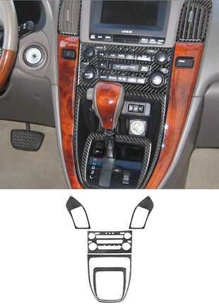 5Pcs Carbon Fiber Interior Central Console Cover Trim For Lexus RX300 1998-2003