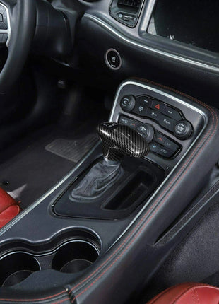 Carbon Fiber Gear Shift Knob Decor Cover Trim for Dodge Challenger/Charger 2015+
