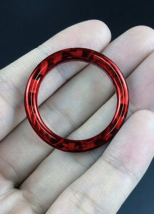 Red Carbon Fiber Engine Start Stop Switch Button Trim For Bmw 3 Series E90 05-12