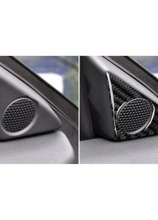 2pcs Carbon Fiber Loudspeaker Frame Cover Trim For Nissan Gt-r R35 2008-2020