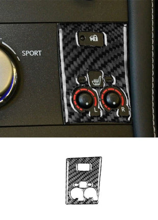 Carbon Fiber Interior Heated Seat Control Cover Trim For Lexus CT200h 2011-2017