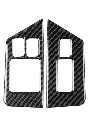 2pcs Carbon Fiber Window Switch Panel Cover Trim For Nissan Gt-r R35 2008-2016
