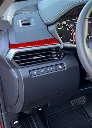 Red Carbon Fiber Driver Side Air Vent Above Cover Trim For Nissan Altima 2019-22