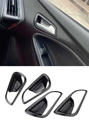 For Ford Focus ST RS 2012-2014 Frame Trim 4PCS Inner Door Handle Carbon Fiber