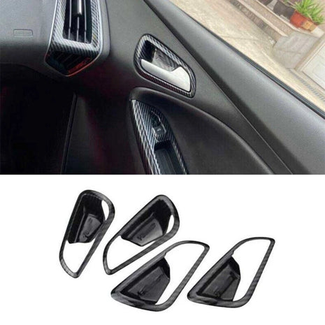 For Ford Focus ST RS 2012-2014 Frame Trim 4PCS Inner Door Handle Carbon Fiber