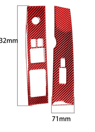 Red Carbon Fiber Window Switch Panel Trim Cover Sticker For Nissan 350Z 2006-09