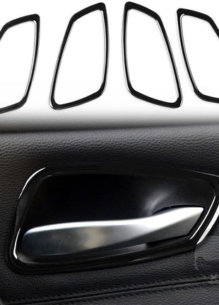 Black Interior Door Handle Bowl Ring Trim For Bmw 3 Series E90 E92 E93 2005-2012