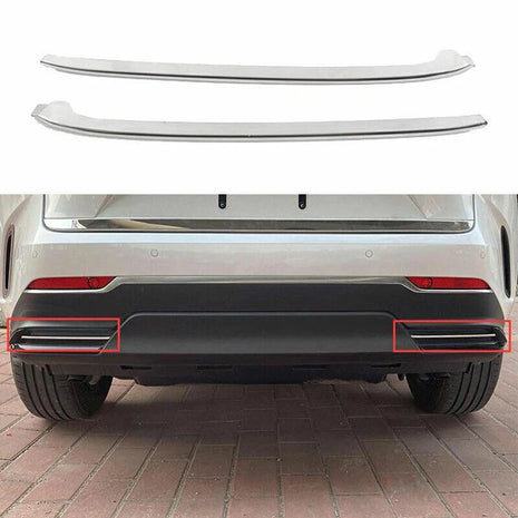 2P Chrome Steel Rear Bumper Molding Strip Cover Trim For Lexus NX250 350 2022-23