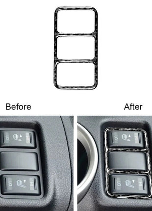 Carbon Fiber Center Control Heating Button Frame Cover Trim For Nissan 370z