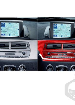 10Pcs For BMW Z4 E85 03-08 Red Carbon Fiber Center Console Dashboard Panel Cover
