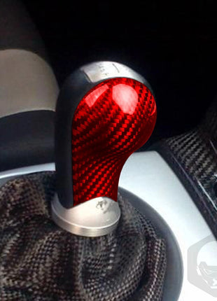 Red Dry Carbon Fiber Console Gear Shift Knob Cover For Nissan 350Z Z33 2003-2009