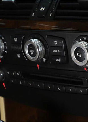 Silver Alloy Air Conditioner Switch Knob Ring Cover For Bmw 5 Series E60 2004-10