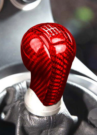 4Pcs Red Carbon Fiber Manual Gear Shift Knob Cover Set For Nissan 350Z Z33 03-09