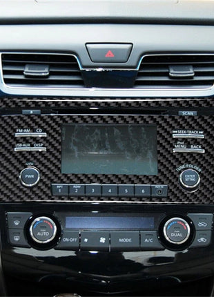 Carbon Fiber Center Console CD Panel Cover Trim For Nissan Altima 2013-2015 TypA