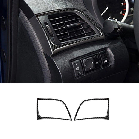 Carbon Fiber Dashboard Vent Outlet Outer Frame Trim For Nissan Sentra 2013-2019