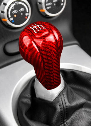 4Pcs Red Carbon Fiber Manual Gear Shift Knob Cover Set For Nissan 350Z Z33 03-09