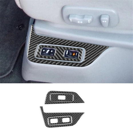 4Pcs Seat Heating Button Trim Cover Carbon Fiber For Nissan Quest 2004-2006