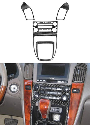5Pcs Carbon Fiber Interior Central Console Cover Trim For Lexus RX300 1998-2003