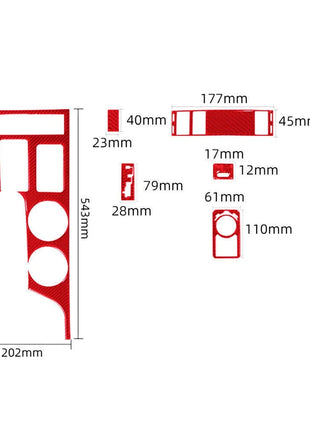 6X Red Carbon Fiber Gear Shift Panel Cover Trim For Lexus RC300 350 200T 2015-20