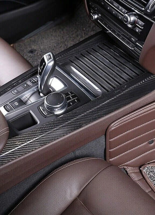 Real Carbon Fiber Center Console Side Strip Cover Trim For BMW X5 F15 2014-2018