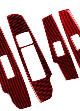 Red Carbon Fiber Window Switch Panel Trim Cover Type B For Lexus IS250 350 14-18