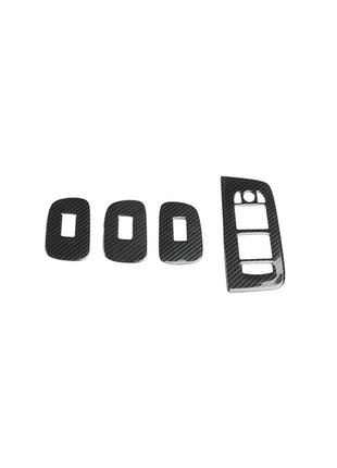 Car Door Window Lift Switch Cover Trim 4pcs Fit For Volvo Xc60 2018 Carbon Fiber