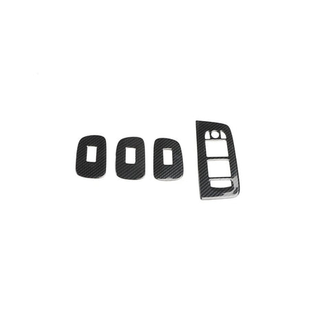 Car Door Window Lift Switch Cover Trim 4pcs Fit For Volvo Xc60 2018 Carbon Fiber